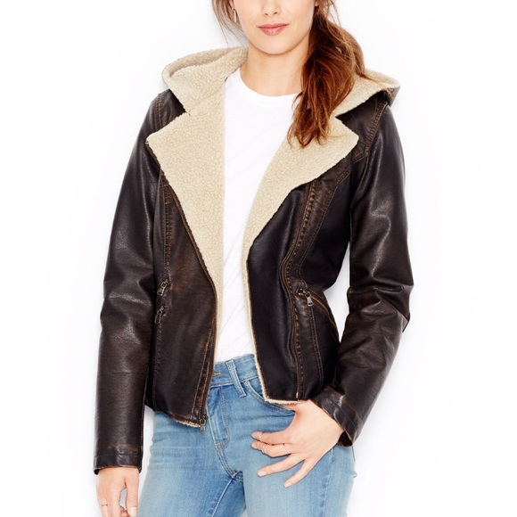 Levi's Jackets & Blazers - Levi’s faux leather hooded jacket